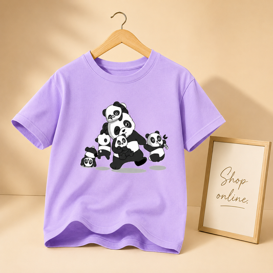 LILAC T-SHIRT ( PANDA FAMILY)