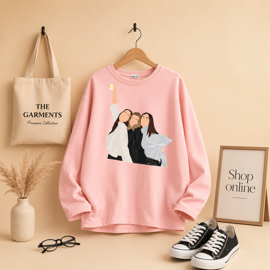 PINK FULL SLEEVES T-SHIRT ( 3 GIRLS)