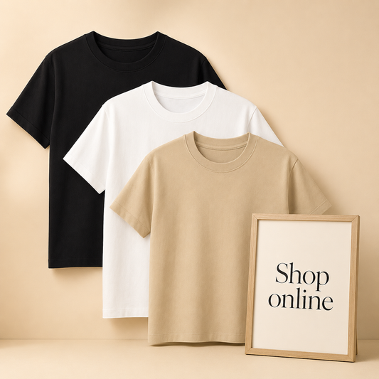PACK OF 3 PLAIN TSHIRTS( BLACK ,WHITE ,CREAM)