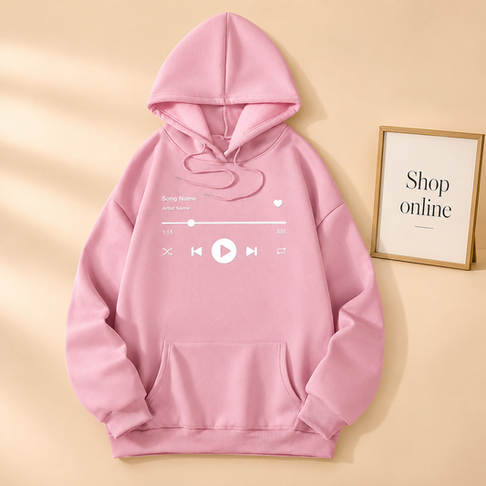 PINK SONG NAME(white) HOODIE