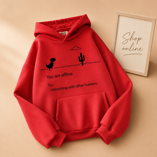 RED OFFLINE(black) HOODIE