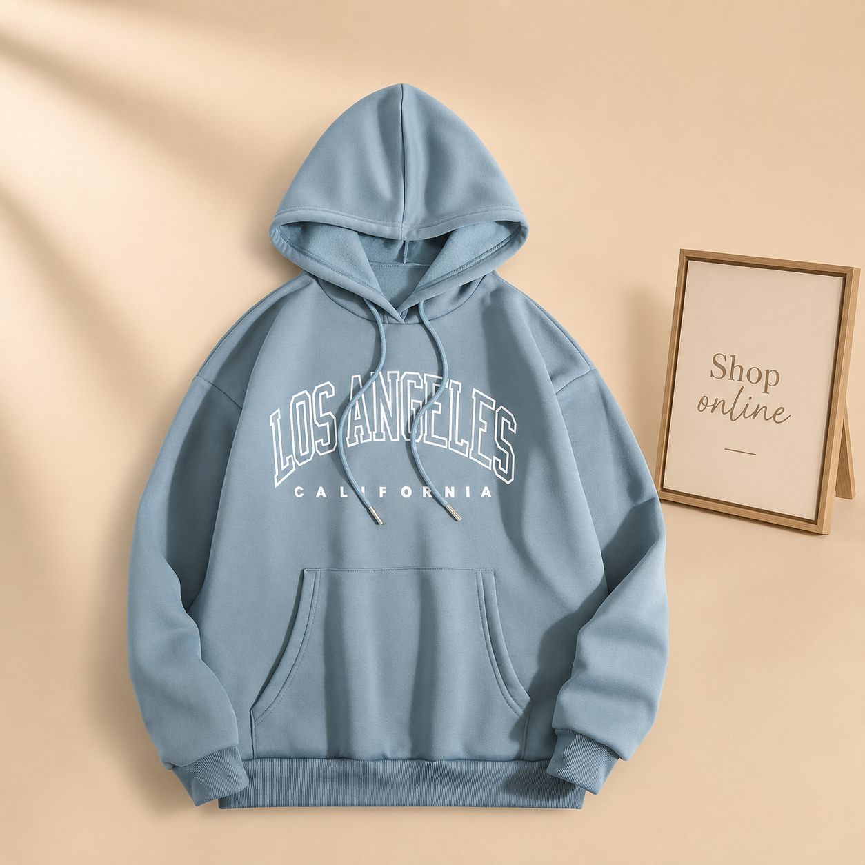 SKY BLUE LOS ANGLES(white) HOODIE