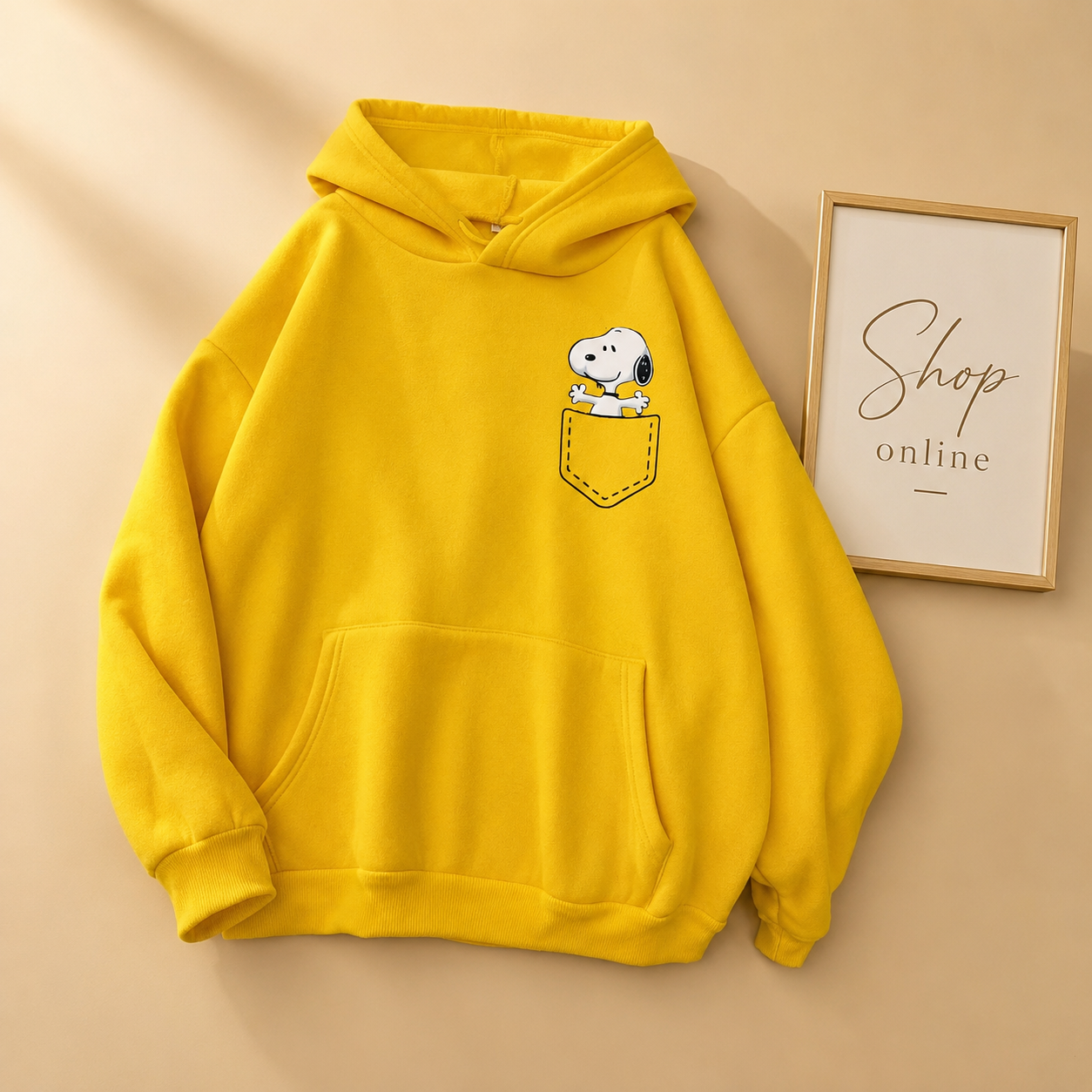 POCKET PUPPY YELLOW HOODIE