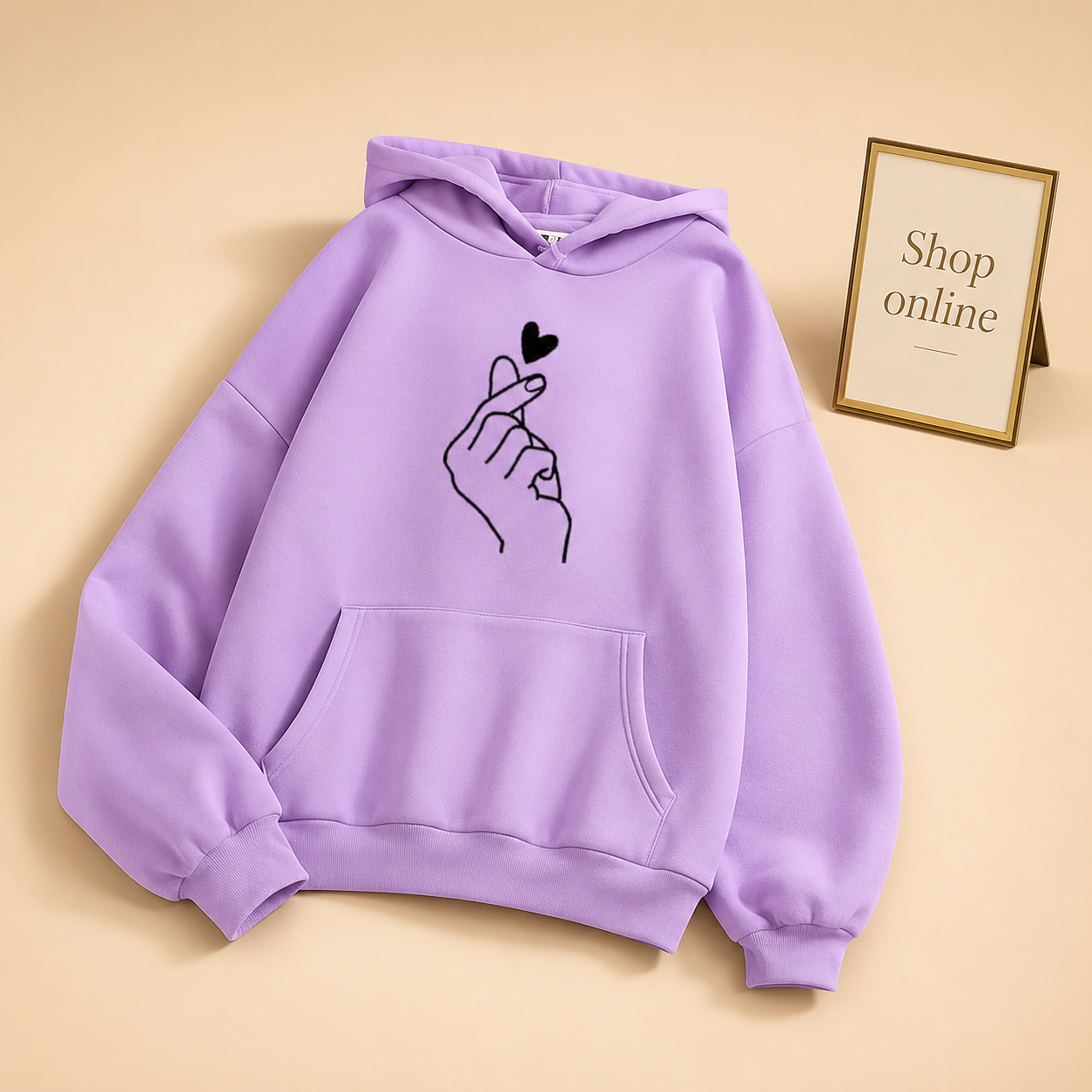 LILAC HOODIE LOVE CHARM