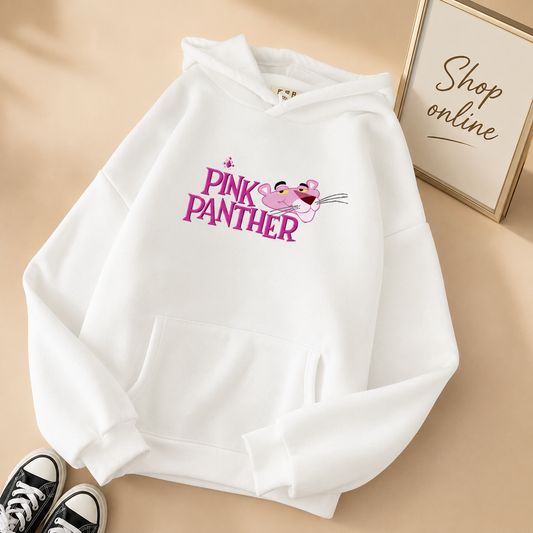WHITE PINK PANTHER HOODIE