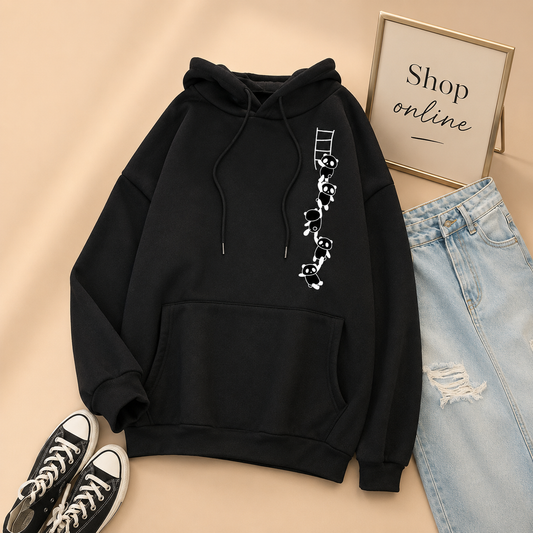 BLACK HOODIE PANDA LADDER