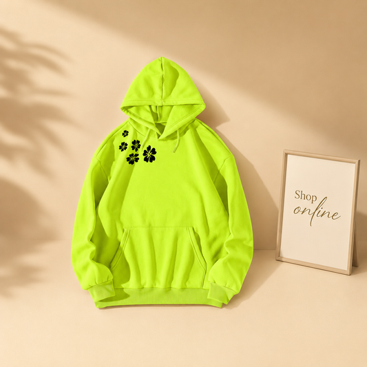 SHOULDER FLOWER HOODIE
