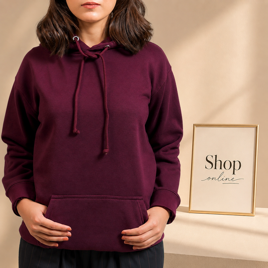 Basic Burgundy Hoodie // Women