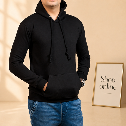 Basic Black Hoodie // Men