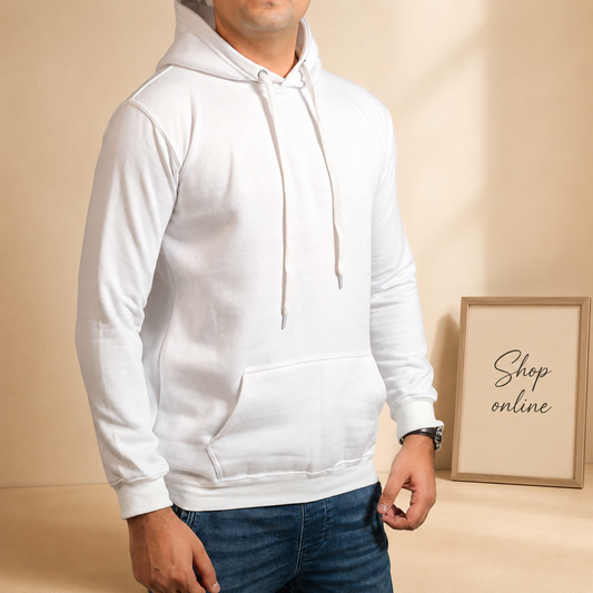 Basic White Hoodie // Men
