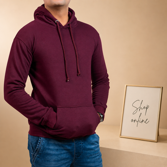Basic Burgundy Hoodie // Men