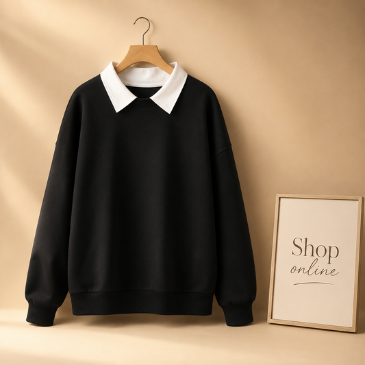 Collared Sweat Black