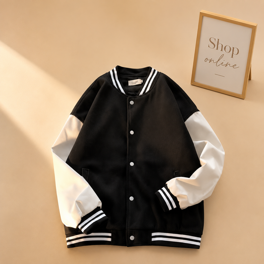 BLACK BASEBALL JACKET