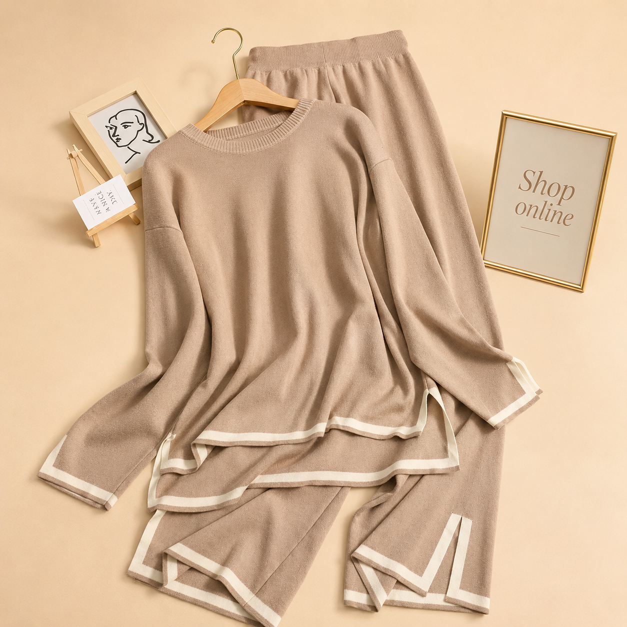 BEIGE LINING TRACKSUIT