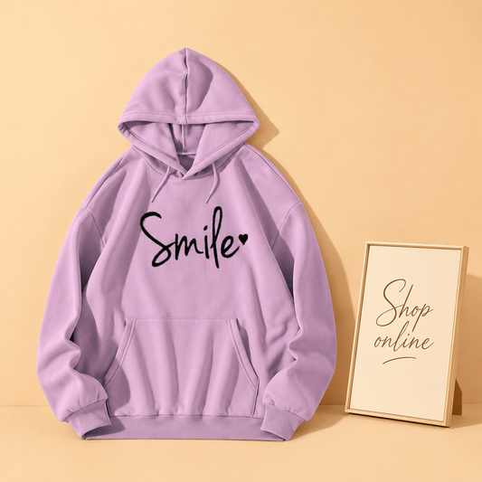 SMILE HEART PRINTED HOODIE