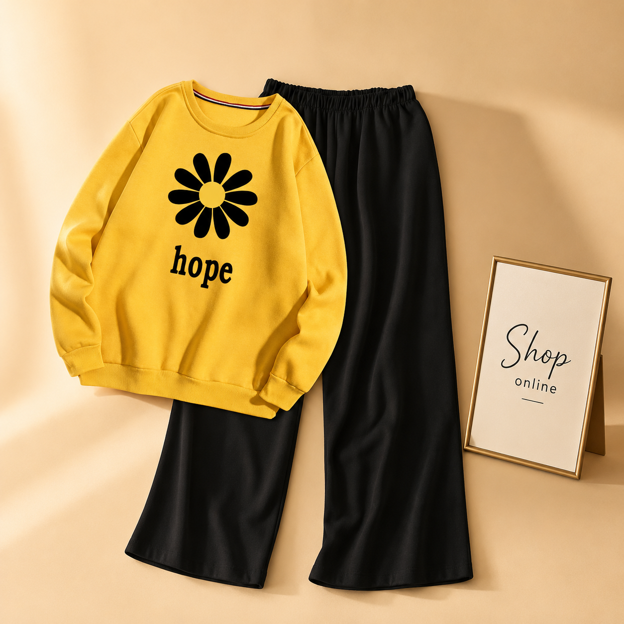 HOPE YELLOW SWEATSHIRT WITH FLAPPER