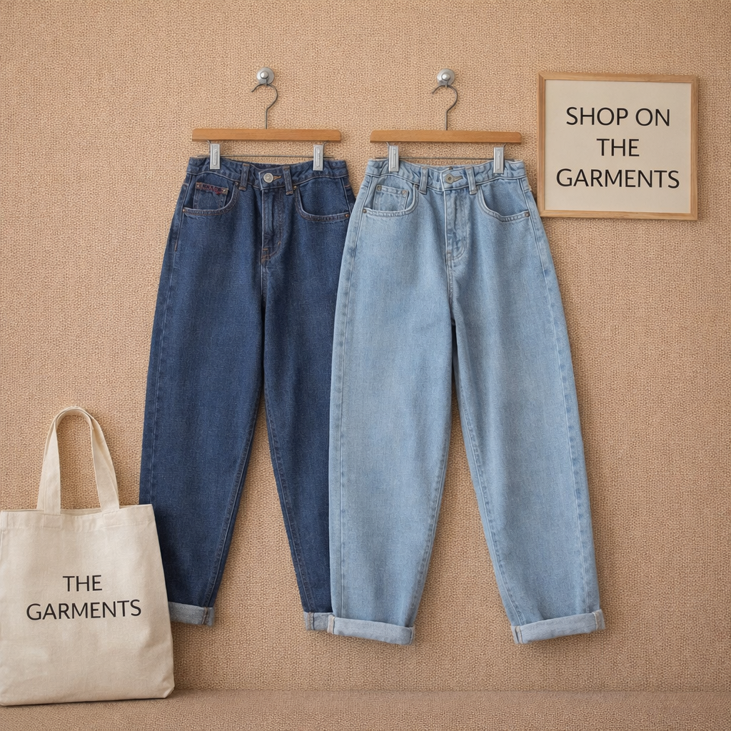 PACK OF 2 MOM JEANS ( DARK BLUE AND SKY BLUE)