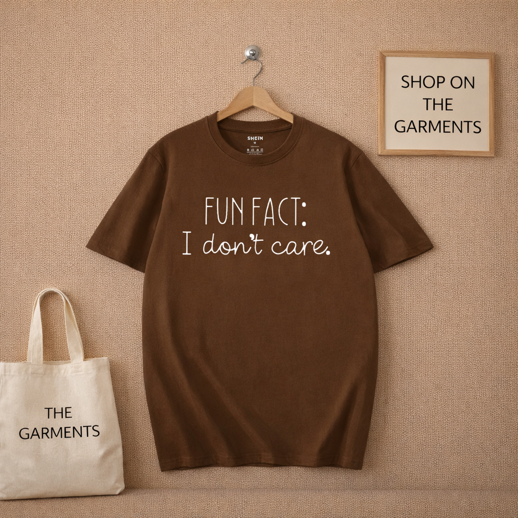 FUN FACT I DONT CARE DARK BROWN TSHIRT