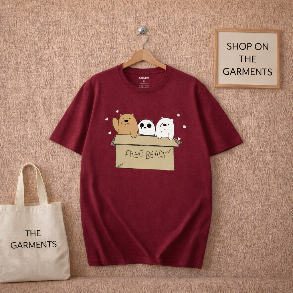 MAROON T-SHIRT (FREE BEARS)