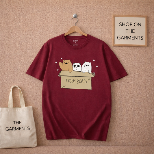 MAROON T-SHIRT (FREE BEARS)
