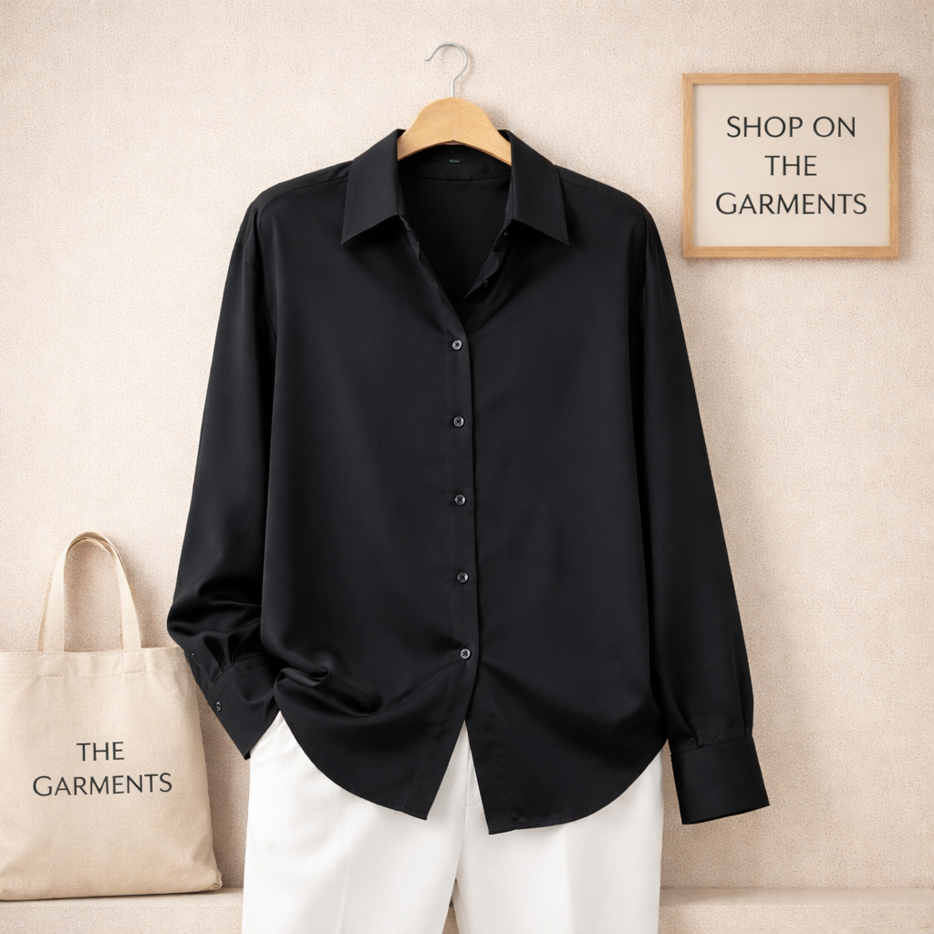 BLACK BUTTON DOWN SHIRT