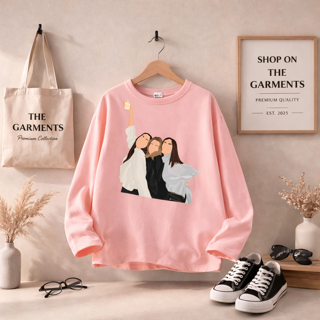 PINK FULL SLEEVES T-SHIRT ( 3 GIRLS)