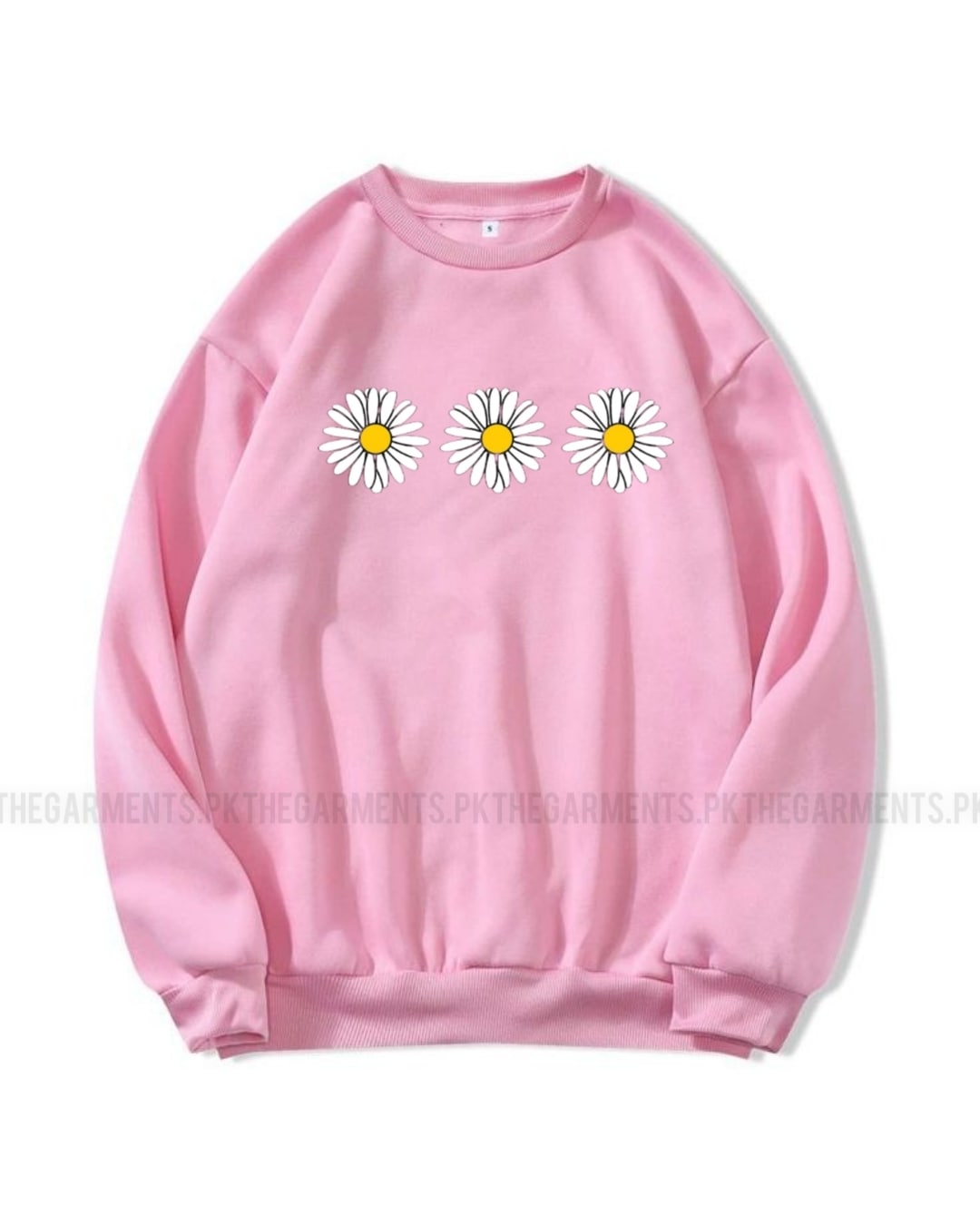 THREE BIG SUNFLOWER PINK SWEATSHIRT