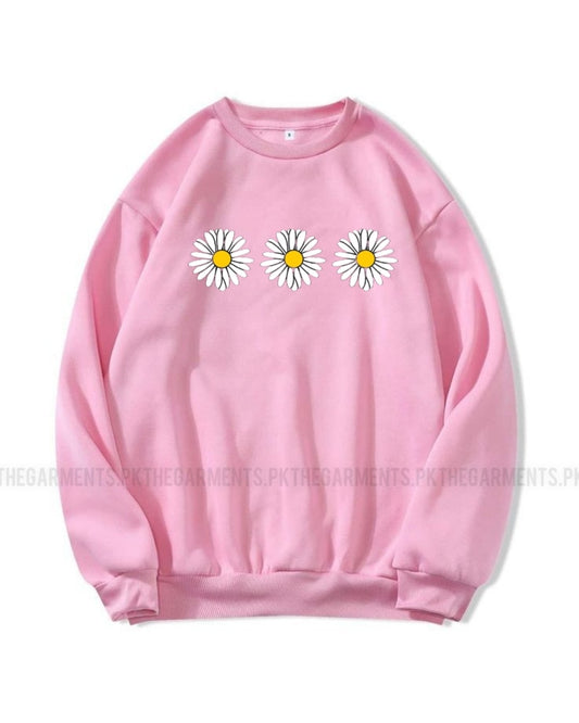 THREE BIG SUNFLOWER PINK SWEATSHIRT