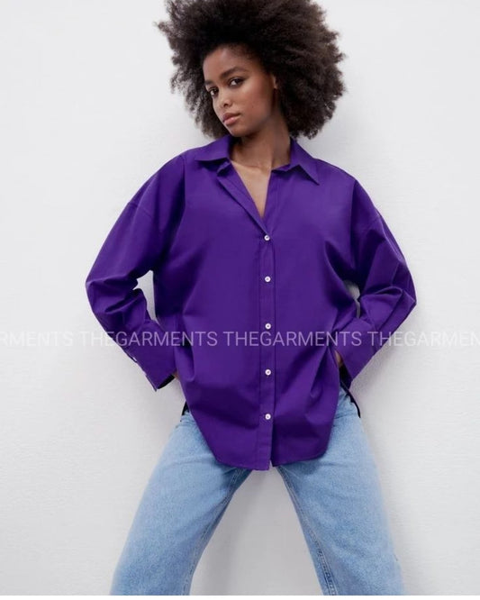 PURPLE BUTTON DOWN SHIRT