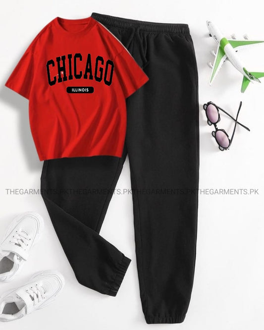 CHICAGO RED TSHIRT WITH BLACK TROUSER