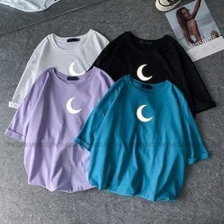 WHITE MOON IN CENTRE TSHIRT