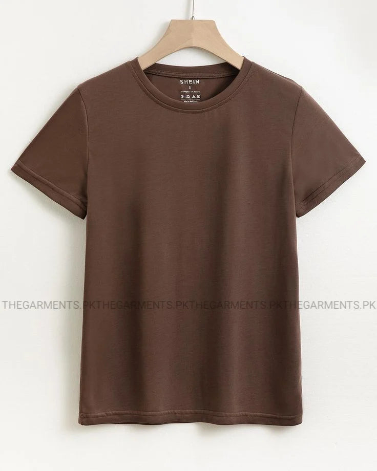 PLAIN DARK BROWN TSHIRT