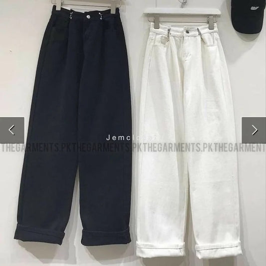 PACK OF 2 WIDE LEG JEANS WHITE AND BLACK