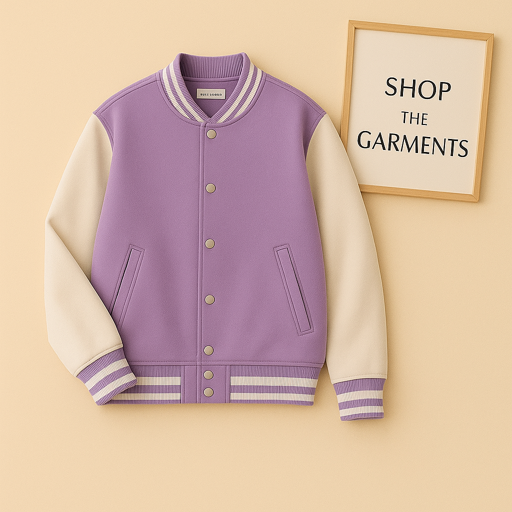 LILAC BASEBALL JACKET