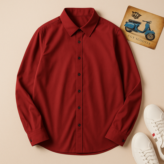 MAROON BUTTON DOWN SHIRT