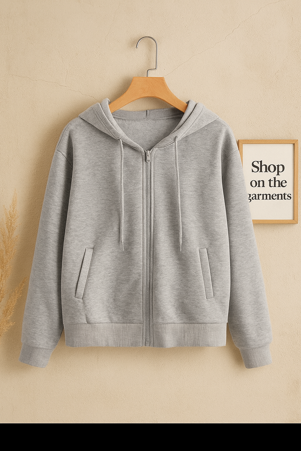 Basic Grey Zipper Hoodie
