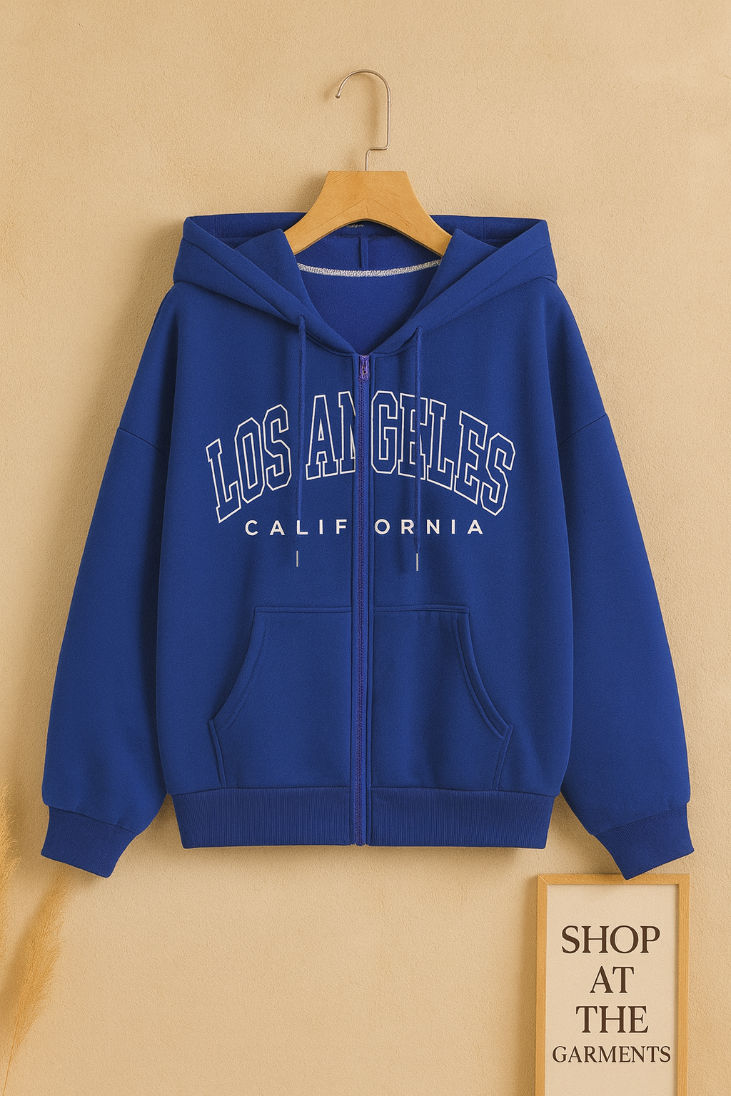 ROYAL BLUE ZIPPER HOODIE LOS ANGLES