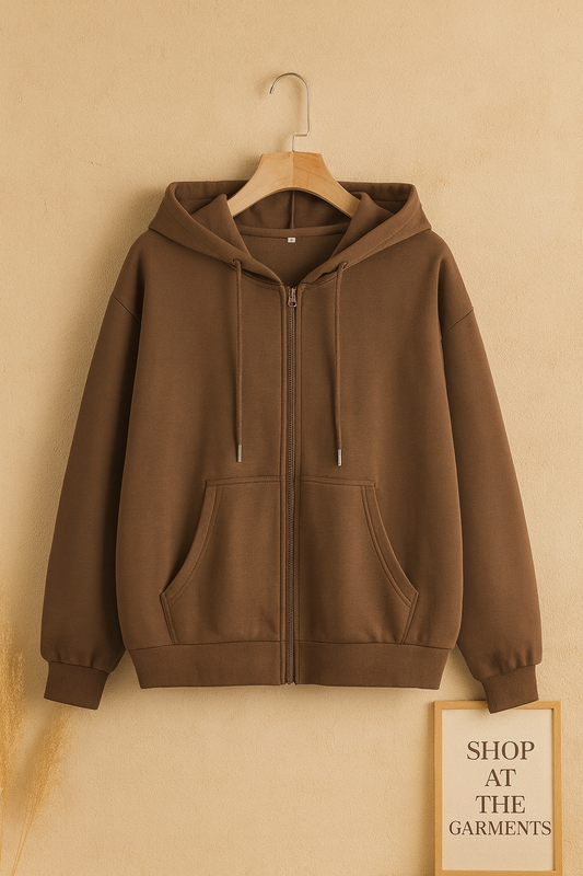 BROWN ZIPPER HOODIE