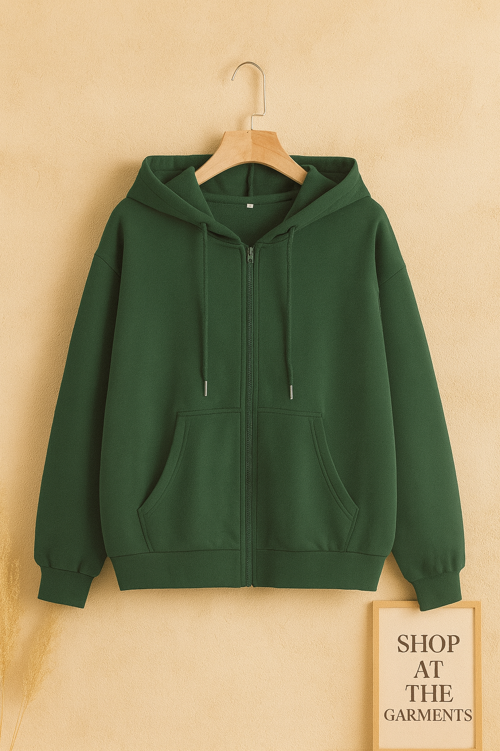 BOTTLE GREEN ZIPPER