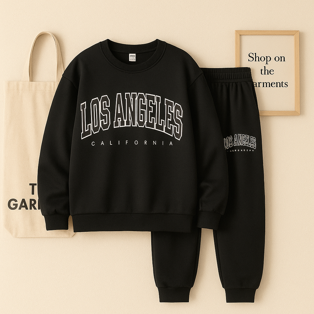 LOS ANGELES BLACK SWEATSHIRT WITH TROUSER (POCKET LOS ANGELES)