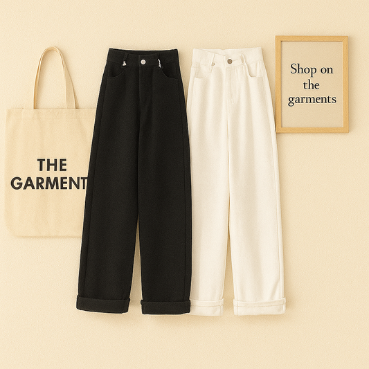 PACK OF 2 WIDE LEG JEANS WHITE AND BLACK