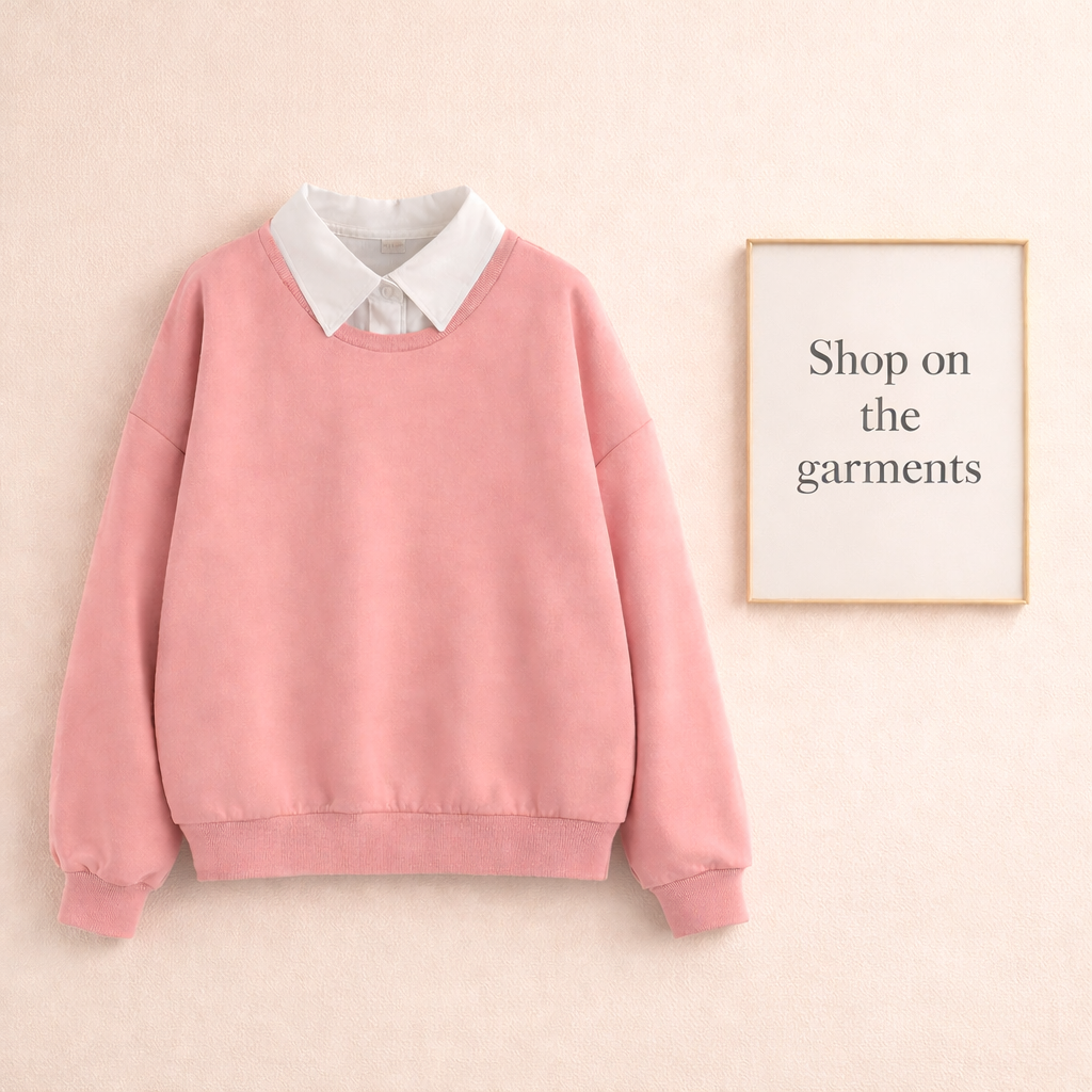 PINK COLLAR SWEATSHIRT