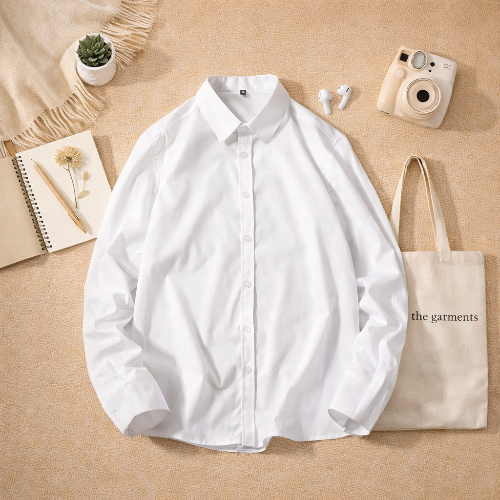 WHITE BUTTON DOWN SHIRT