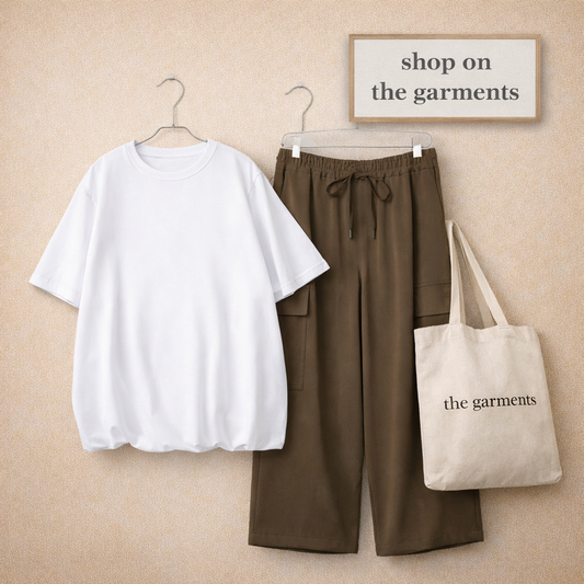 PLAIN WHITE TSHIRT WITH BROWN CARGO TROUSER