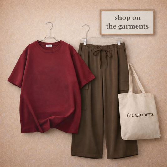 PLAIN MAROON TSHIRT WITH BROWN CARGO TROUSER