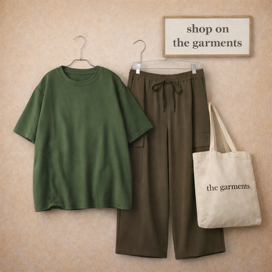 PLAIN OLIVE GREEN TSHIRT WITH BROWN CARGO TROUSER