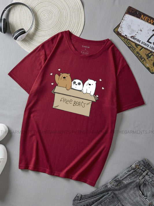 MAROON T-SHIRT (FREE BEARS)