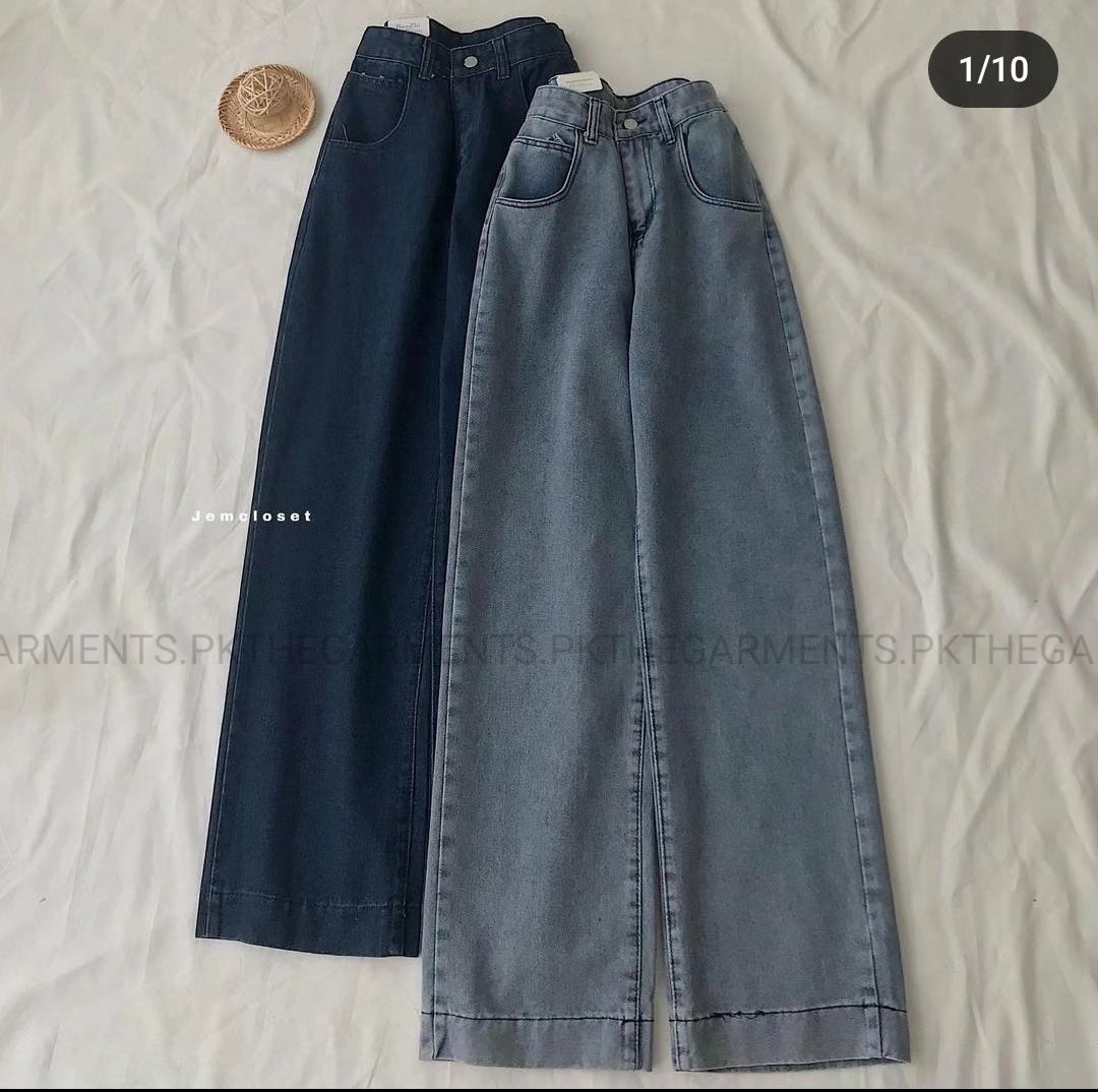 PACK OF 2 WIDE LEG JEANS ( DARK BLUE AND MID BLUE)