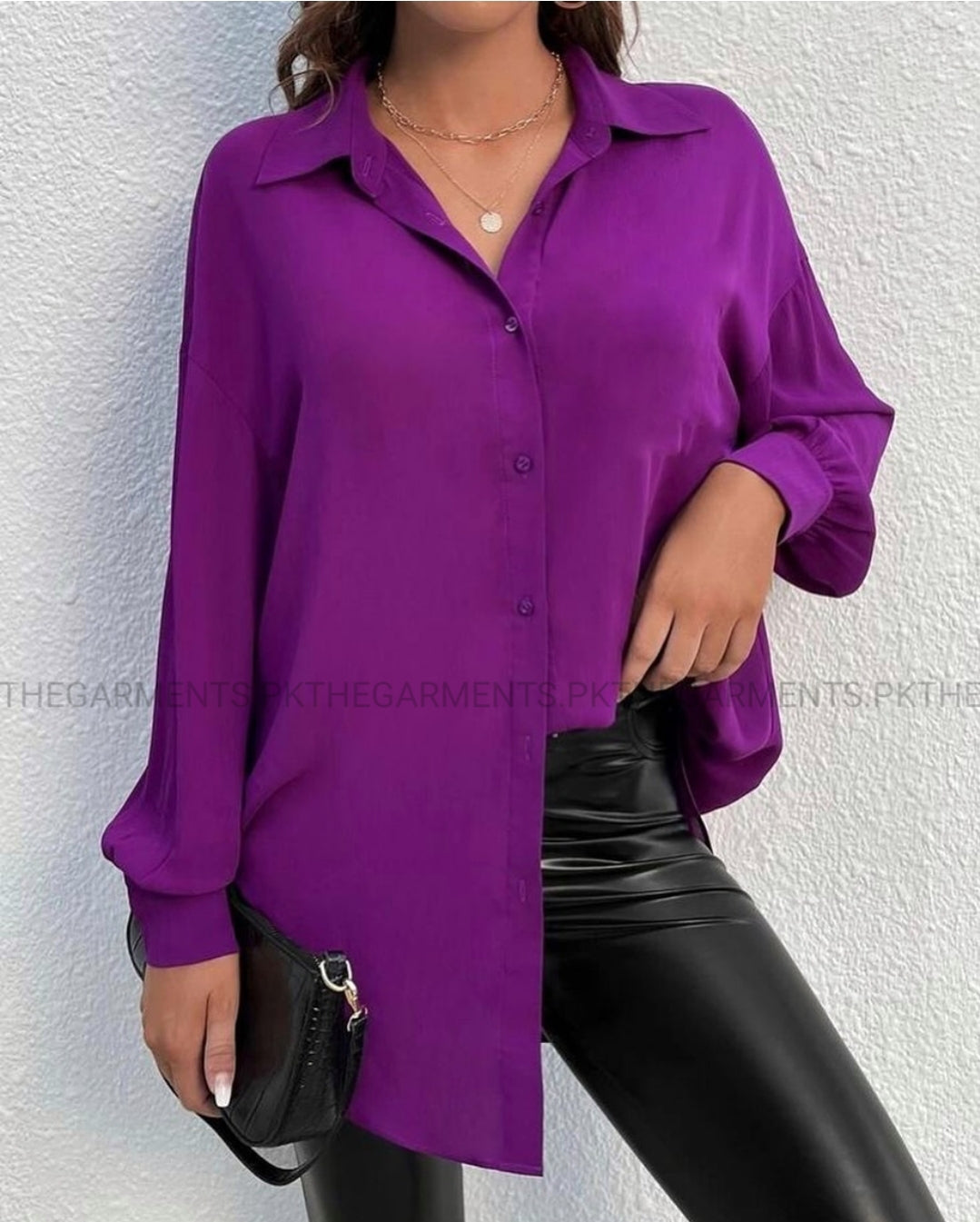 PURPLE BUTTON DOWN SHIRT