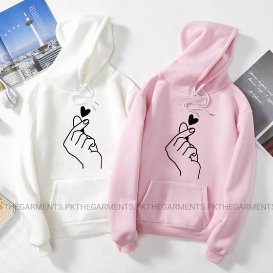 PACK OF WHITE AND PINK HOODIE( LOVE CHARM)